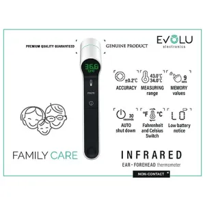 EVOLU bekontaktis termometras infraraudonųjų spindulių