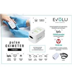 EVOLU pulsoksimetras ant piršto