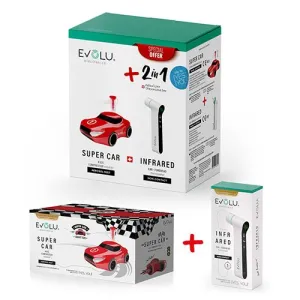 EVOLU rinkinys inhaliatorius SUPER CAR + termometras nfraraudonųjų spindulių Non Contact
