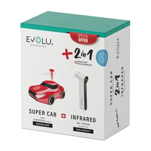 EVOLU rinkinys inhaliatorius SUPER CAR + termometras nfraraudonųjų spindulių Non Contact