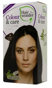 HAIRWONDER Colour&Care ilgalaikiai plaukų dažai be amoniako spalva vidutinė ruda 4