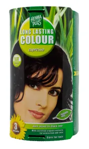 HENNAPLUS plaukų dažai ilgalaikiai su 9 ekologiškais augaliniais ekstraktais spalva espresso 3.37