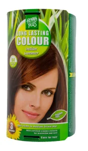 HENNAPLUS plaukų dažai ilgalaikiai su 9 ekologiškais ekstraktais spalva Indijos vasara  5.4