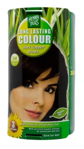 HENNAPLUS plaukų dažai ilgalaikiai su 9 ekologiškais augaliniais ekstraktais spalva tamsi vario ruda 3.44