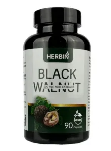 Maisto papildas HERBIN Juodojo riešutmedžio kiautų ekstraktas 500mg kapsulės N90