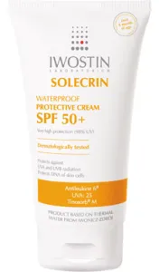 Apsauginis kremas atsparus vandeniui IWOSTIN SOLECRIN SPF50+ 50ml