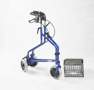 Lauko vaikštynė su 3 ratukais, padėklu ir metaliniu krepšiu