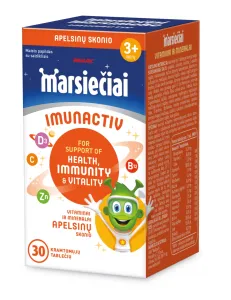 Maisto papildas vaikams MARSIEČIAI IMUNACTIV apelsinų skonio kramtomos tabletės N30