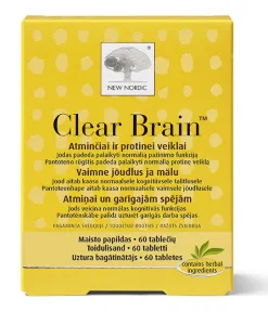 Maisto papildas NEW NORDIC Clear Brain tabletės N60