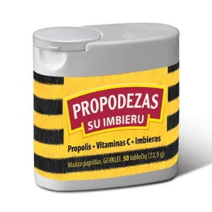 Bičių pikio tabletės PROPODEZAS su imbieru N50