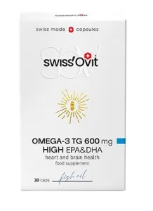 Maisto papildas SWISSOVIT Omega-3 TG 600mg žuvų taukai caps. N30