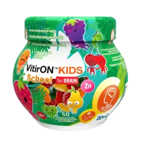 Maisto papildas VITIRON KIDS School for BRAIN smegenims kramtomieji guminukai N50