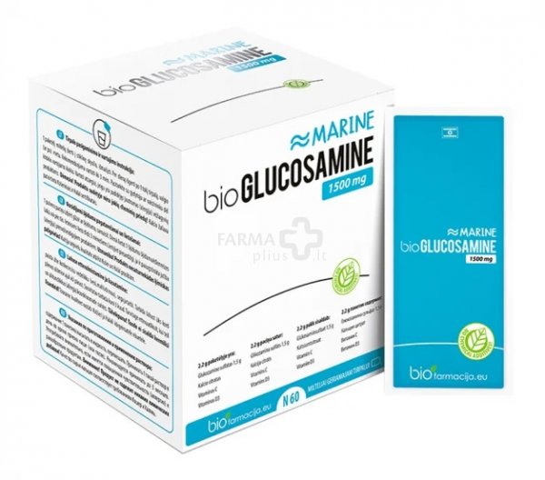 Maisto papildas bioGLUCOSAMINE MARINE 1500 mg milteliai N60