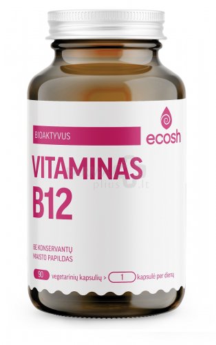 Maisto papildas ECOSH Bioaktyvus vitaminas B12 1200µg N90