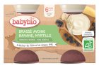 BABYBIO ekologiška avižų jogurto, bananų ir mėlynių tyrelė (nuo 6 mėn.) 2x130g