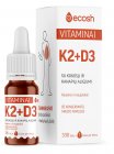 Maisto papildas ECOSH vitaminai K2 (45μg) + D3 (2000IU, 50μg) 10ml